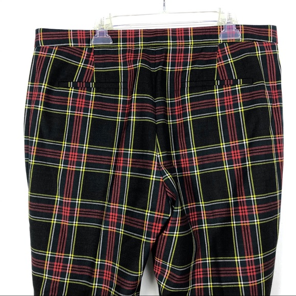 J Crew Martie Wool Pants Steward Plaid Red Black - Picture 5 of 8